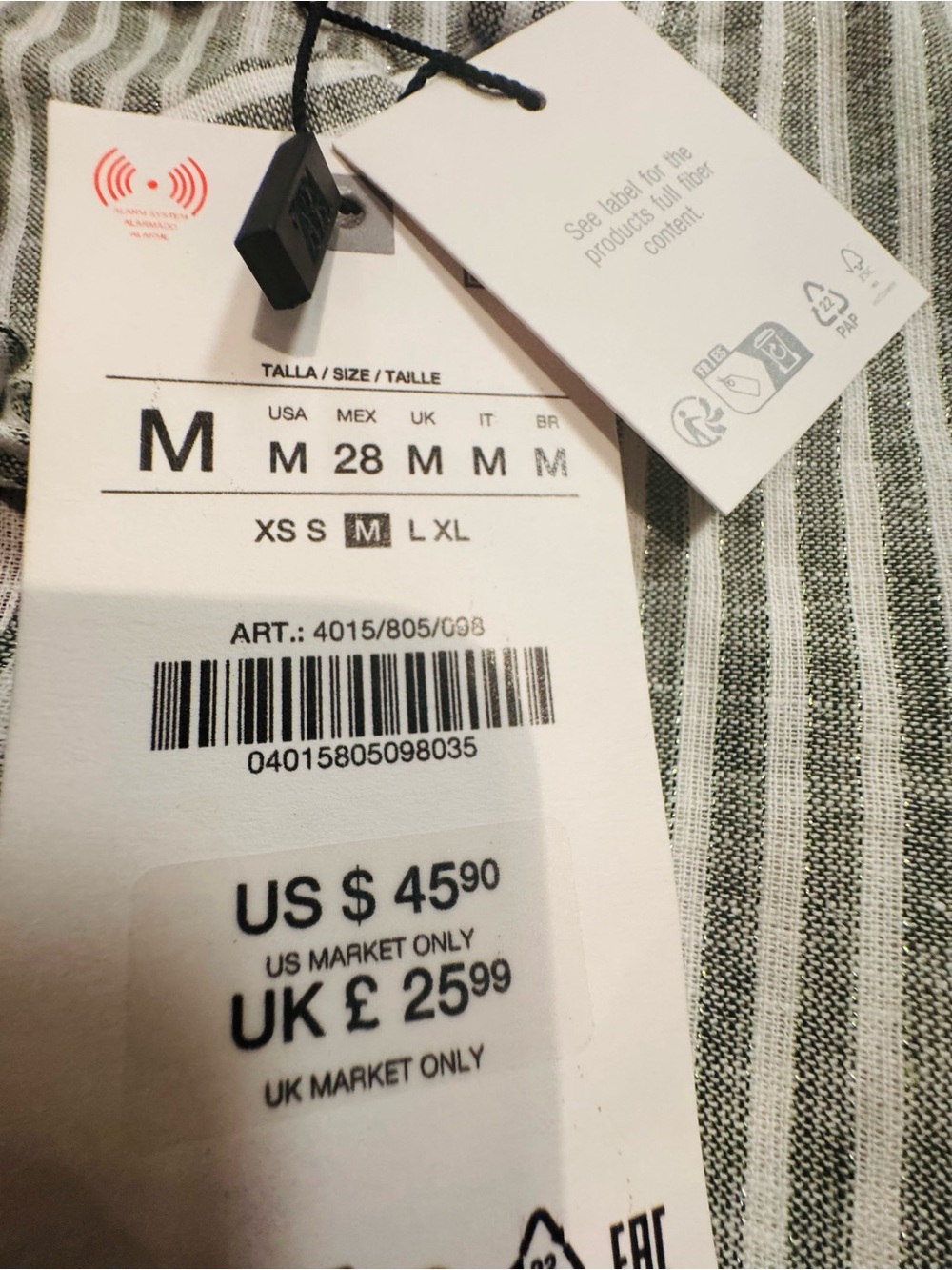 Zara Sleeveless Striped Tie-Front Peplum Top - Gray & White - Picture 3 of 7